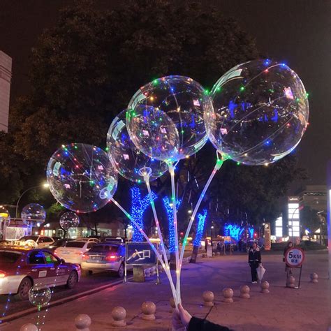 网红波波球透明带灯儿童卡通球亮片发光气球闪光广场地推热卖 ...