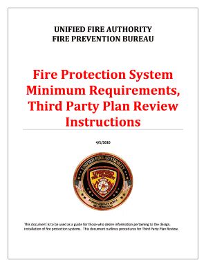 Fillable Online unifiedfire Fire Protection System Minimum Requirements ...