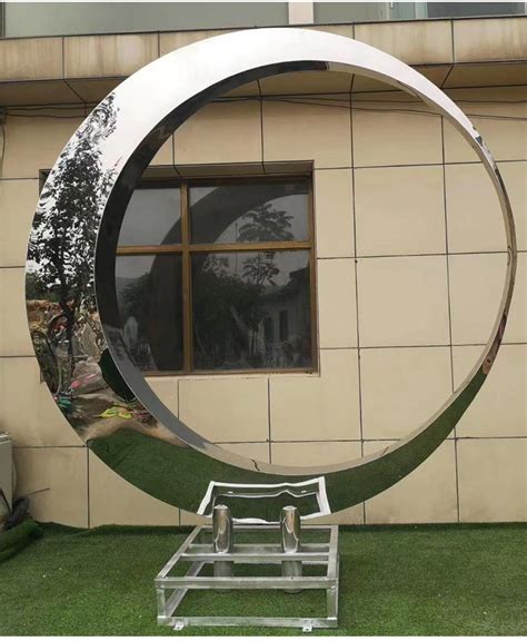 现货不锈钢月亮雕塑圆环镂空金属装饰户外售楼部酒店水景景观摆件-阿里巴巴