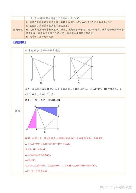 初中数学：正方形半角模型的15个结论及简要证明 - 初中常见模型 - 英才学习网