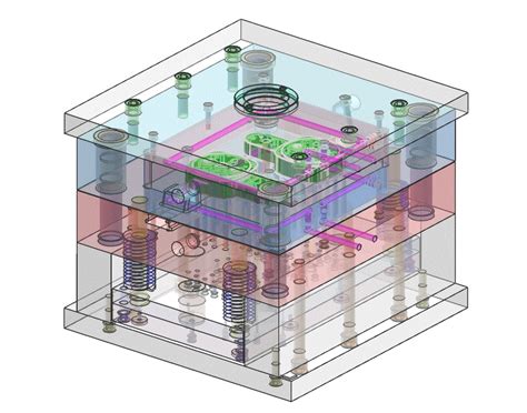 出口模具后模进胶模型UG设计