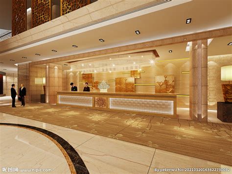 酒店前台设计图__室内模型_3D设计_设计图库_昵图网nipic.com
