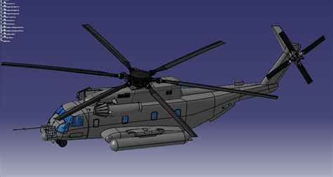 Sikorsky MH-53直升机模型3D图纸 CATIA设计 附IGS – KerYi.net