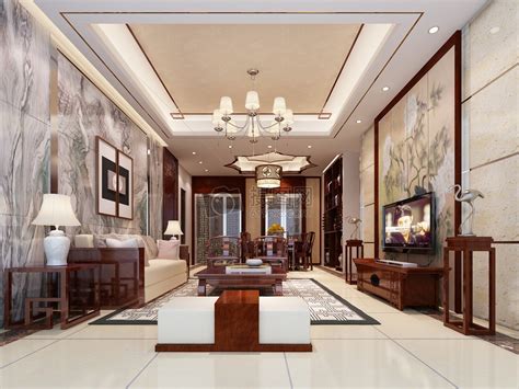 新中式客厅风格表现|三维|建筑/空间|随遇而安2018 - 原创作品 - 站酷 (ZCOOL)