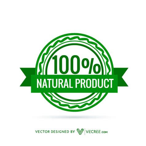 Premium 100% Natural Product Badge Free Vector | free vectors | UI Download