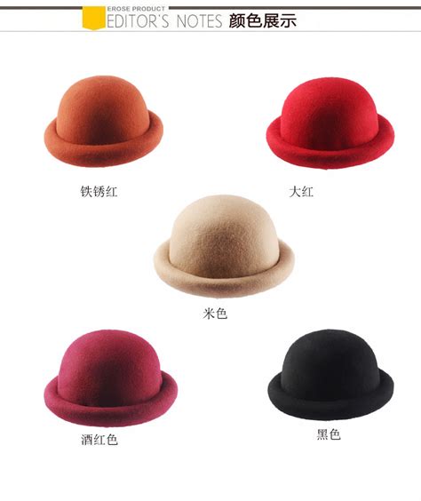 秋冬季韩版潮流仿羊毛定型小圆帽 英伦复古小礼帽圆顶帽子男女带-阿里巴巴