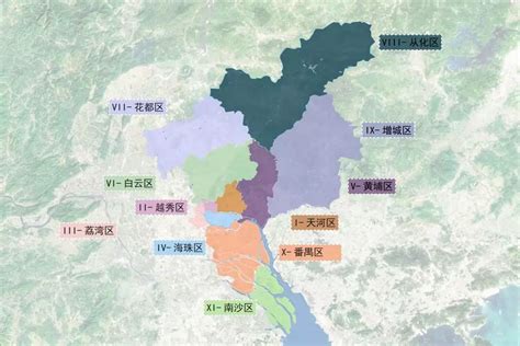 广州市分区地图,2017广州市分区地图,广州市区划地图_大山谷图库