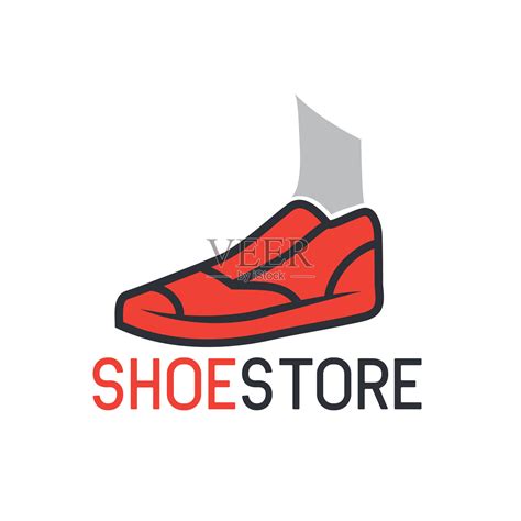 鞋店，鞋店图标上的白色背景。矢量图插画图片素材_ID:342611448-Veer图库
