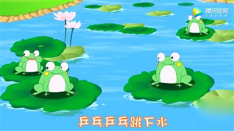 卡通快乐青蛙跳在水里睡莲上插画图片下载-正版图片302496167-摄图网