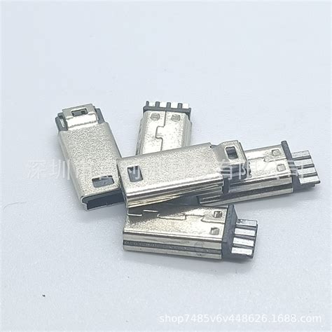 USB焊线式公头 MINI USB 5PIN 焊线式 加长 B型 前五后四焊线式插-阿里巴巴