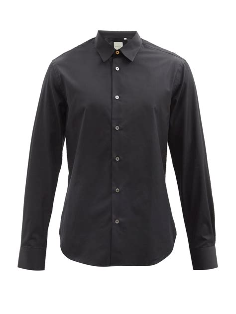 폴 스미스 블랙 포인트 칼라 코튼 포플린 셔츠 | 매치스패션, 모던 럭셔리 온라인 쇼핑