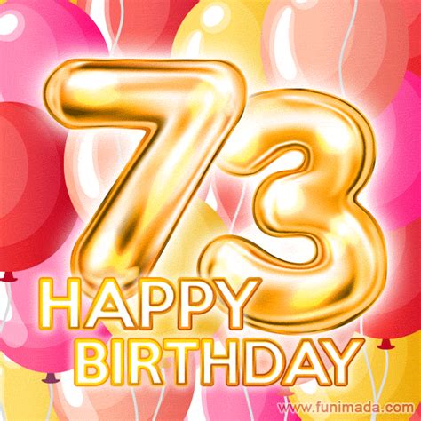 73. Geburtstag - Happy Birthday Geburtstagskarte mit bunten Buchstaben - Geburtstagssprüche-Welt