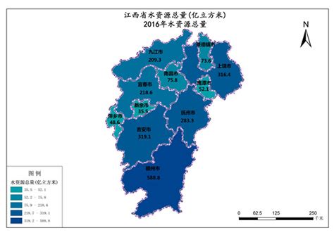江西省2016年水资源总量-免费共享数据产品-地理国情监测云平台