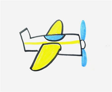 飞机简笔画怎么画，手绘飞机的画法步骤教程-黄鹤楼动漫：制作更具价值的原创动画片！