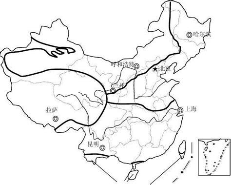 中国地形空白图图片