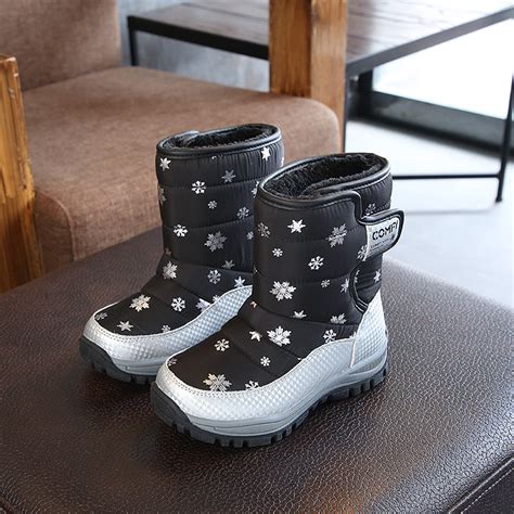 温州儿童雪地靴冬季新款皮面加厚保暖女童靴子男童棉鞋-阿里巴巴