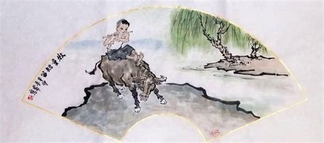 手绘卡通肌理风清明节牧童吹笛子与牛插画插画图片下载-正版图片402565156-摄图网