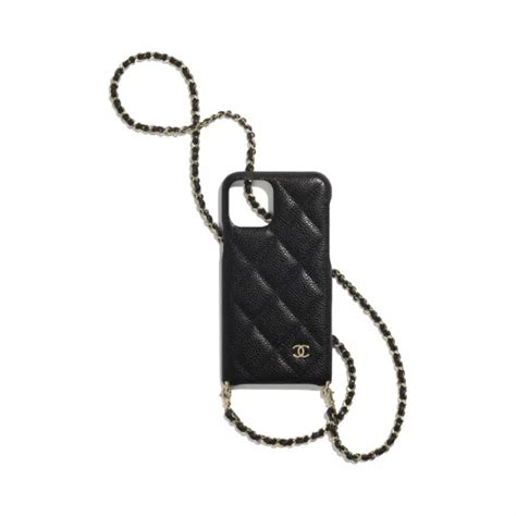 香奈儿/Chanel iPhone11 Pro链子手机壳 颗粒压花小羊皮与金色金属 黑 AP1639-B03765-C3906-小迈步海淘品牌官网
