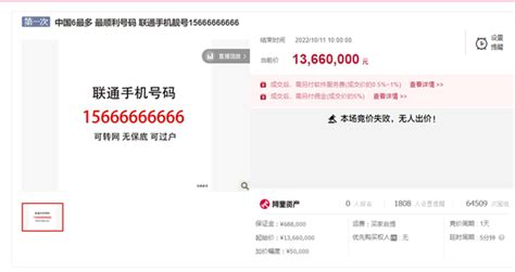 中国6最多的联通手机号流拍：1366万起步 无一人参与 - 中国联通 — C114通信网