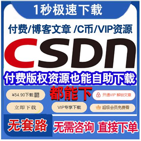 CSDN下载 会员资源 付费文件 vip超级会员博客文章 c币csdn代下载-淘宝网