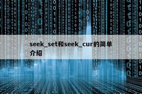 seek_set和seek_cur的简单介绍|仙踪小栈