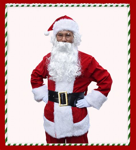 圣诞老人服装成人男圣诞老公公衣服全套COS套装高档加厚演出装扮-淘宝网