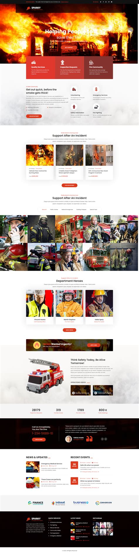 消防专题消防网站模板HTML5模板下载_墨鱼部落格
