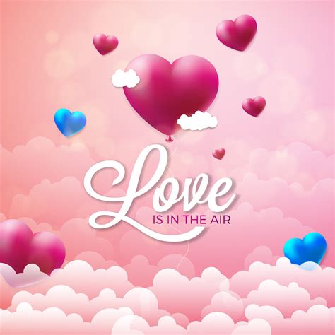Love Is In The Air Valentines Day Illustration 335091 Vector Art at ...