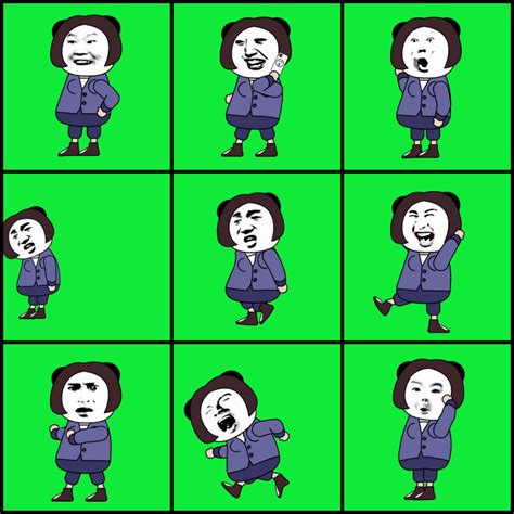 沙雕人物动画角色绿幕素材绿色背景剪映pr直接使用熊猫人抖音快手 - 送码网