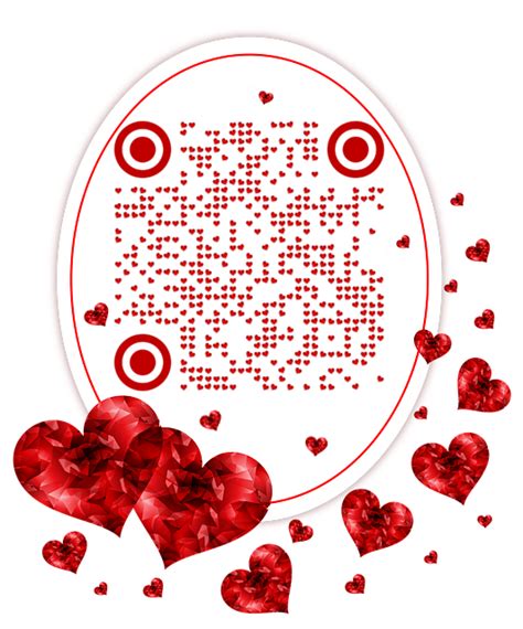 情人节 椭圆形 镜子 相框 2.14 爱情 love 示爱 告白 爱心 红心 桃心二维码模板 源代码设计二维码创意模板 -设计号