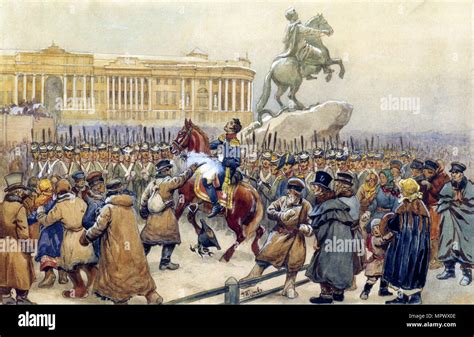 The Decembrist revolt at the Senate Square on December 14, 1825, 1870s ...