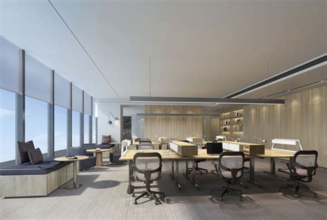 1420平方现代简约办公室装修设计案例效果图_岚禾办公空间设计