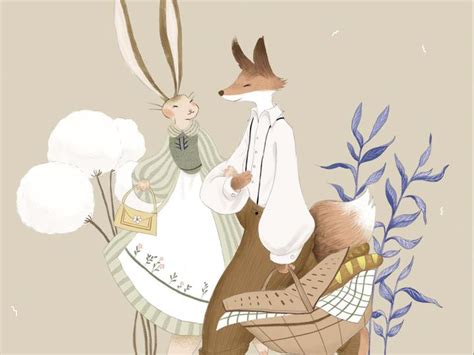 幼儿故事插图：兔子遇见大灰狼 编辑：elain - 广东教育出版社