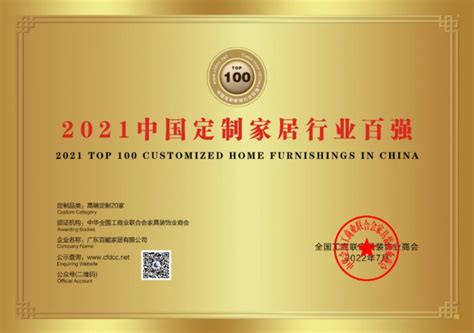 重磅殊荣丨百能入选2021年中国定制家居行业百强品牌企业_中华网