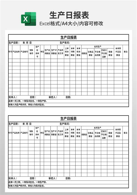 企业公司生产日报表_其他Excel模板下载-蓝山办公