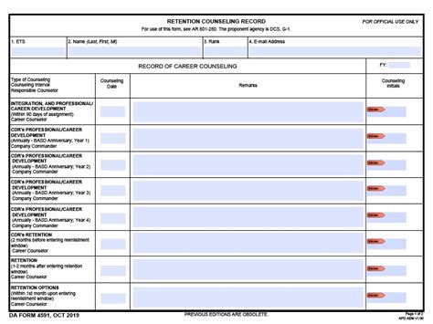 DA Form 4591 - Fill Out, Sign Online and Download Fillable PDF ...