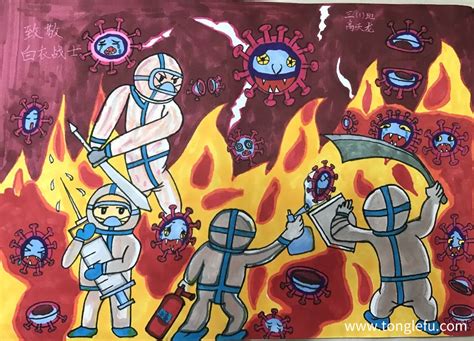【童心战疫：一二年级抗疫手绘画】萌娃手绘画报助力疫情防控 - 童乐福儿童网