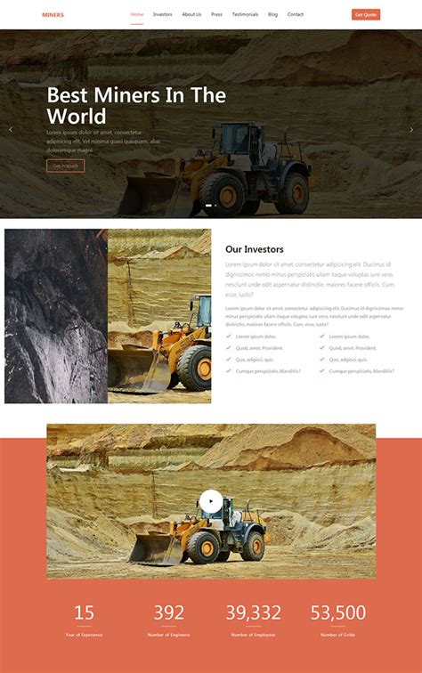 矿业工业重工网站HTML5模板_站长素材