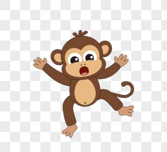 卡通玩耍棕色小猴子monkey元素素材下载-正版素材401883617-摄图网