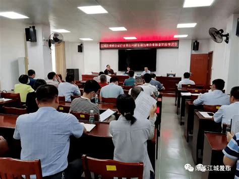 江城区召开律师和公证行业突出问题专项治理自查核查阶段推进会_工作
