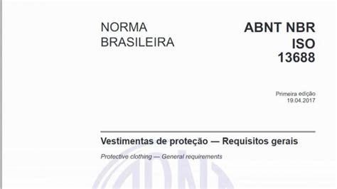 【Norma Técnica】Código - ABNT NBR ISO 13688:2017