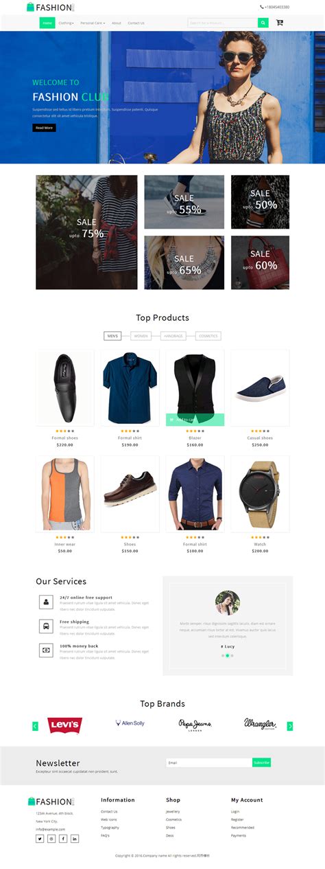 大气响应式的时尚女装购物商城模板html源码_墨鱼部落格