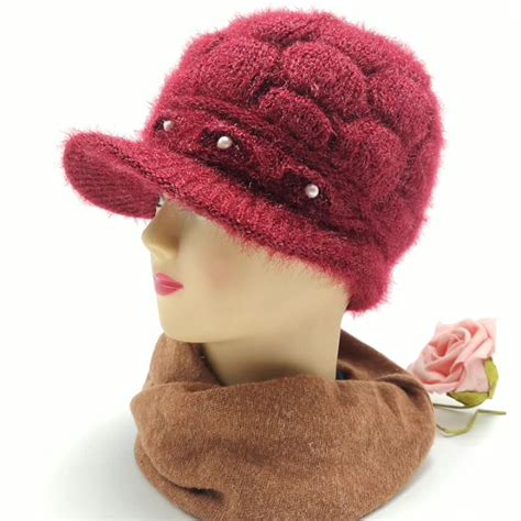 中老年女士帽子冬天加厚针织帽老太太户外保暖毛线帽妈妈奶奶帽-阿里巴巴