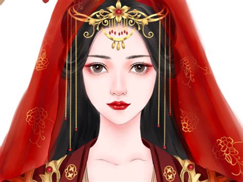 手绘新娘头像古风女生版