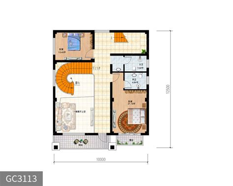 10X12米二层农村别墅设计图，自建房推荐户型_二层别墅设计图_鲁班设计图纸官网