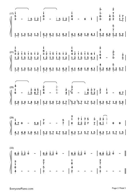 Mother-菊次郎的夏天OST双手简谱预览2-钢琴谱文件（五线谱、双手简谱、数字谱、Midi、PDF）免费下载