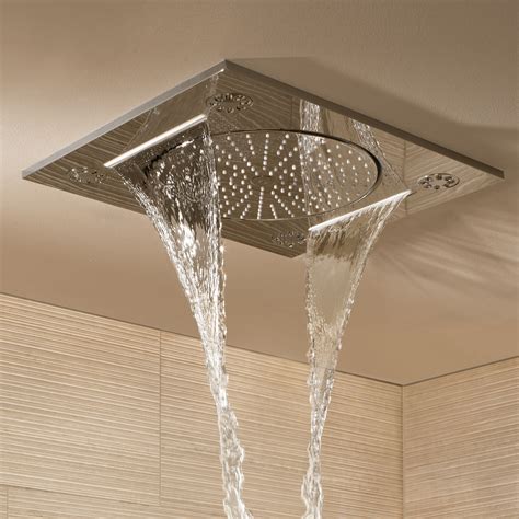 Grohe Rainshower F-Series 15" ceiling-mounted shower 3 spray modes ...