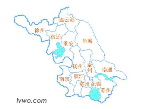 江苏省政区地图 - 江苏省地图 - 地理教师网