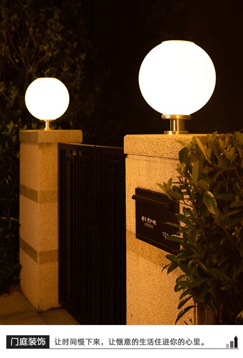 户外太阳能柱头灯LED方形铸铝围墙灯简约别墅大门灯庭院景观灯-阿里巴巴