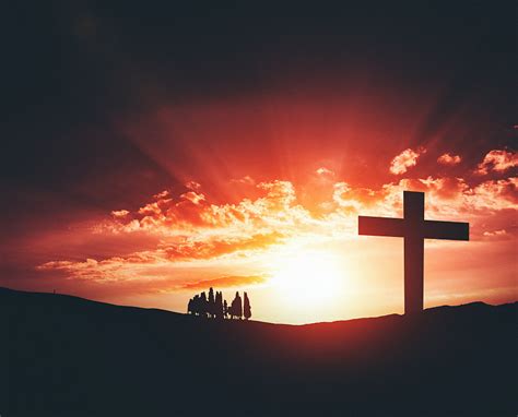 耶稣十字架,复活节,水平画幅,山,无人,十字形,阳光光束,受难记,摄影素材,汇图网www.huitu.com